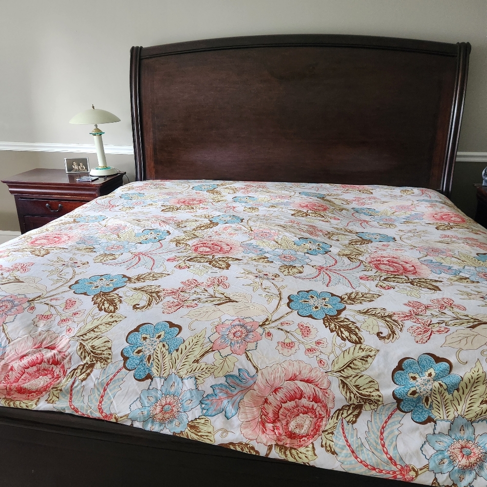 VAULIA Duvet Cover King Size Floral Home Bedding Colorful Reversible 102 x 89